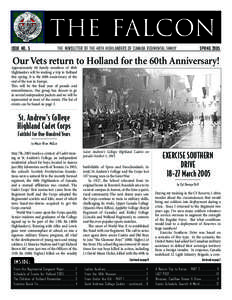 THE FALCON ISSUE NO. 5 The newsletter of the 48th Highlanders of Canada REGIMENTAL FAMILY	  SPRING 2005
