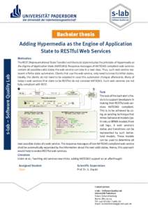 Bachelor thesis Adding Hypermedia as the Engine of Application State to RESTful Web Services s-lab – Software Quality Lab