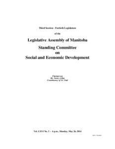 Third Session - Fortieth Legislature of the Legislative Assembly of Manitoba  Standing Committee