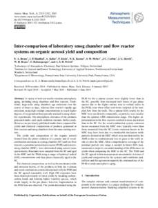 Atmos. Meas. Tech., 8, 2315–2332, 2015 www.atmos-meas-tech.netdoi:amt © Author(sCC Attribution 3.0 License.  Inter-comparison of laboratory smog chamber and flow reactor