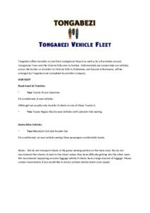Microsoft Word - 14 Tongabezi Vehicle Fleet 2015.docx