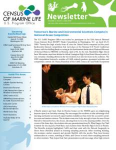 Newsletter Volume 3, Issue 4, JUNENew York Avenue, NW, 4th Floor, Washington, DC 20005, USA  Tomorrow’s Marine and Environmental Scientists Compete in