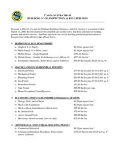 Stratham Building permit  related fees