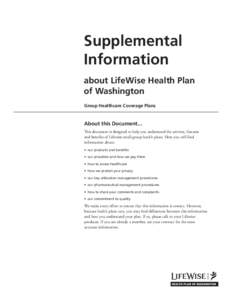 Supplemental Information about LifeWise Health Plan of Washington Group Healthcare Coverage Plans