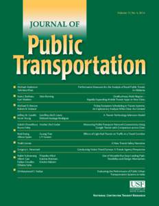 Volume 17, No. 4, 2014  Performance Measures for the Analysis of Rural Public Transit in Alabama  Michael Anderson