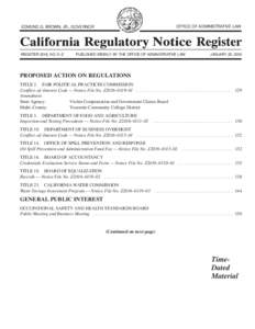 California Regulatory Notice Register 2016, Volume No. 5-Z