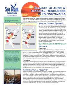 Climate Change & Natural Resources in Pennsylvania www.seagrant.psu.edu