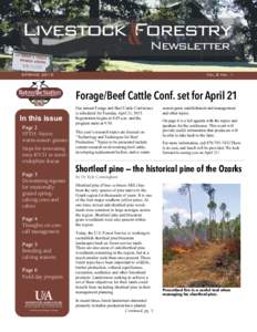 Livestock&Forestry Newsletter SPRINGVol.8 No. 1