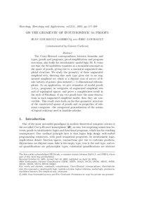 Homology, Homotopy and Applications, vol.5(2), 2003, pp.137–209  ON THE GEOMETRY OF INTUITIONISTIC S4 PROOFS