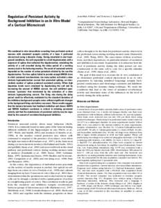 Regulation of Persistent Activity by Background Inhibition in an In Vitro Model of a Cortical Microcircuit We combined in vitro intracellular recording from prefrontal cortical neurons with simulated synaptic activity of