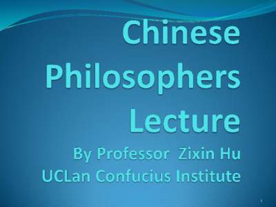 1  Lecture 1 Confucius 1. Traditions before Confucius  Heaven-man Humanism is the main feature of the