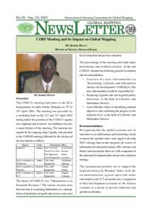 NEWSLETTER 39  No.39 - Sep. 25, 2005 International Steering Committee for Global Mapping
