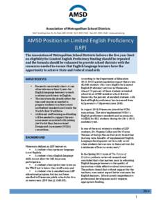 1 2 AMSD	
  Position	
  on	
  Limited	
  English	
  Proficiency	
   (LEP)	
  	
  