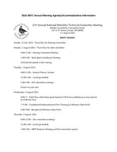 2016	NBTC	Annual	Meeting	Agenda/Accommodations	Information nd 22 	Annual	National	Bobwhite	Technical	Committee	Meeting	 Holiday	Inn	Hotel	&	Convention	Center