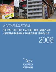 A GATHERING STORM THE PRICE OF FOOD, GASOLINE, AND ENERGY AND CHANGING ECONOMIC CONDITIONS IN ONTARIO 2008