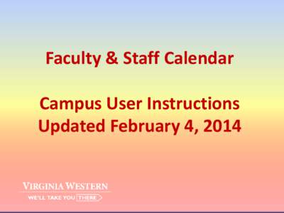 Faculty & Staff Calendar  Campus User Instructions