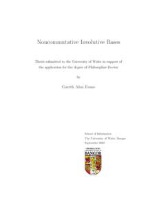 Noncommutative Involutive Bases  Thesis submitted to the University of Wales in support of the application for the degree of Philosophiæ Doctor by