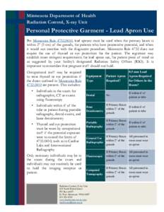 Personal Protective Garment - Lead Apron Use