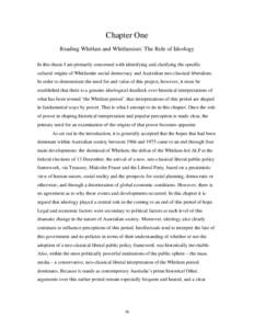 Reading Whitlam and Whitlamism: The Role of Ideology
