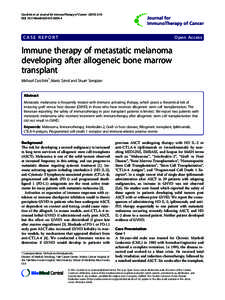 Immune therapy of metastatic melanoma developing after allogeneic bone marrow transplant