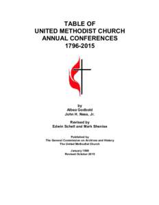 TABLE OF UNITED METHODIST CHURCH ANNUAL CONFERENCESby