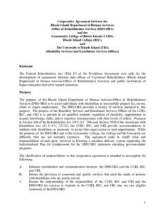 Draft Cooperative Agreement Template between State Vocational Rehabilitation Programs and Institutions of Higher Education