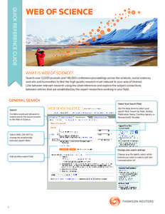 QUICK REFERENCE GUIDE  WEB OF SCIENCE SM T