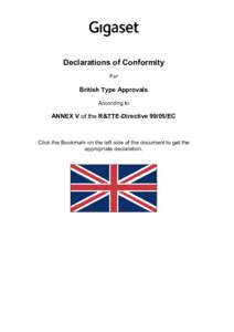 Declarations of Conformity For British Type Approvals According to