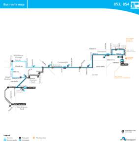 853, 854  Bus route map Hoxton Park