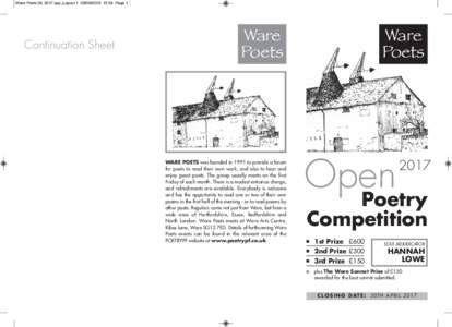 Ware Poets DL 2017.qxp_Layout:54 Page 1  Continuation Sheet Ware Poets