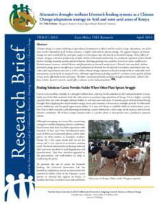 Alternative drought-resilient Livestock feeding systems as a Climate Change adaptation strategy in Arid and semi-arid areas of Kenya Research Brief  Feed the Future Innovation Lab for Collaborative Research on Adapting L