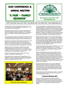 2010 CONFERENCE & ANNUAL MEETING “A FAIR - FAMILY REUNION”
