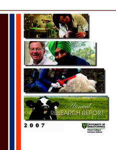 Annual  RESEARCH REPORT[removed]Western College of Veterinary Medicine