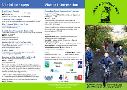 Kent County Council  Canterbury Visitor Information Centre and Accommodation  The Crab and Winkle Line Trust