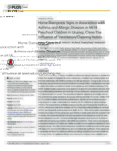 Home Dampness Signs in Association with Asthma and Allergic Diseases in 4618 Preschool Children in Urumqi, China-The Influence of Ventilation/Cleaning Habits