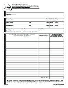 Form 5302 Annual Escrow Compliance Certificate and Affidavit (Non-Participating Manufacturers)