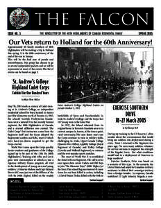 THE FALCON ISSUE NO. 5 The newsletter of the 48th Highlanders of Canada REGIMENTAL FAMILY	  SPRING 2005