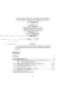 DISTRIBUTION OF SEQUENCES: A THEORY Oto Strauch Mathematical Institute of the Slovak Academy of Sciences ˇ anikova 49