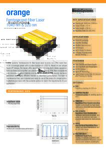 orange  Femtosecond Fiber Laser 1040 nm & 520 nm  K e y S p e c i f i c at i o n s