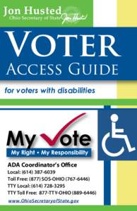 Voter  Access Guide for voters with disabilities  ADA Coordinator’s Office