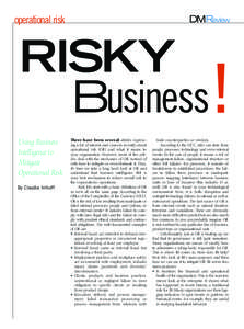 operational risk  RISKY Business! Using Business Intelligence to