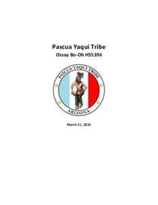 Pascua Yaqui Tribe Ossay Bo-Oh H55396 March 31, 2016  TABLE OF CONTENTS