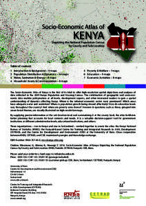 Socio-Economic Atlas of  KENYA Depicting the National Population Census by County and Sub-Location