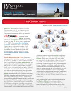 Volume 15 Issue #13 26-June-14  News & Views on Unified Communications & Collaboration