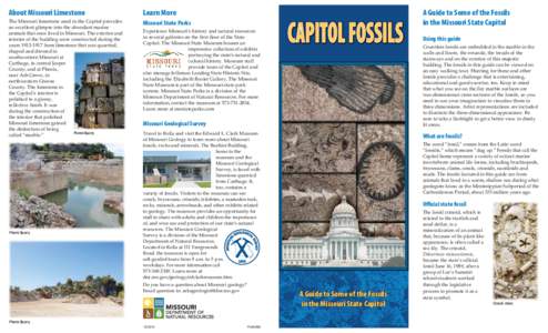 About Missouri Limestone  Learn More The Missouri limestone used in the Capitol provides an excellent glimpse into the abundant marine