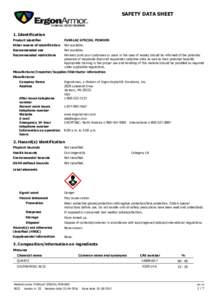 SAFETY DATA SHEET  1. Identification Product identifier  FURALAC SPECIAL POWDER