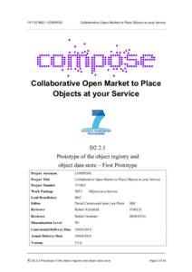   	
   FP7-­‐317862—COMPOSE	
  	
      Collaborative	
  Open	
  Market	
  to	
  Place	
  Objects	
  at	
  your	
  Service	
  