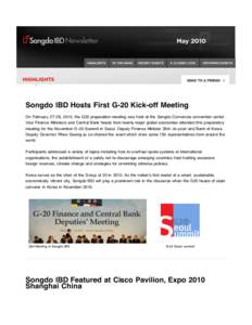 Songdo IBD Newsletter : May 2010