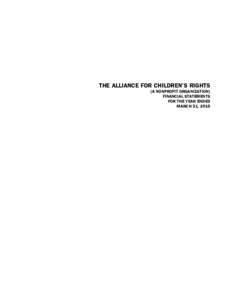 THE ALLIANCE FOR CHILDREN’S RIGHTS (A NONPROFIT ORGANIZATION) FINANCIAL STATEMENTS FOR THE YEAR ENDED MARCH 31, 2016