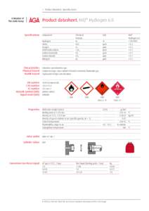 →→ Product datasheet, Specialty Gases  Product datasheet. HiQ® Hydrogen 6.0. Specifications  Characteristics